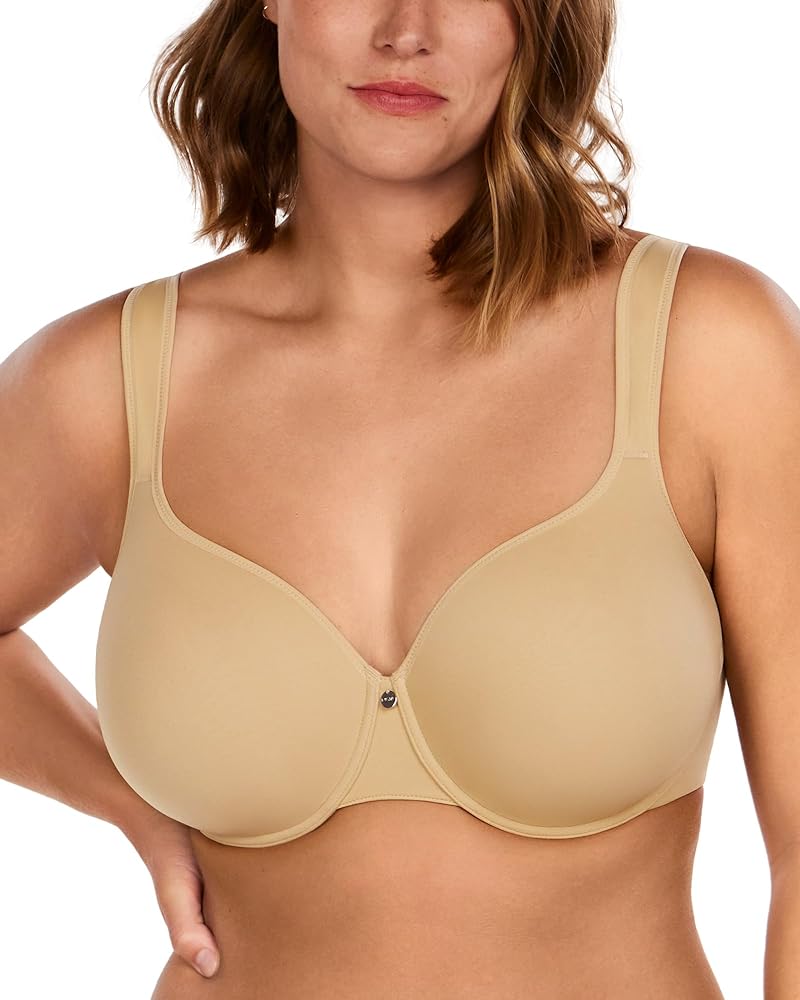 HSIA Plus Size Bra for Women Full Coverage T-Shirt Padded Push Up Underwire Bra for Large Breasts