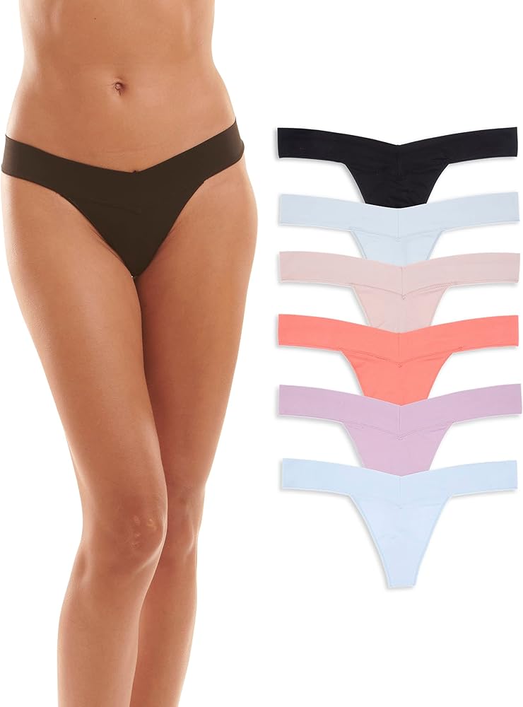 Women's Seamless No-Show Thong Underwear | 6-Pack Panties