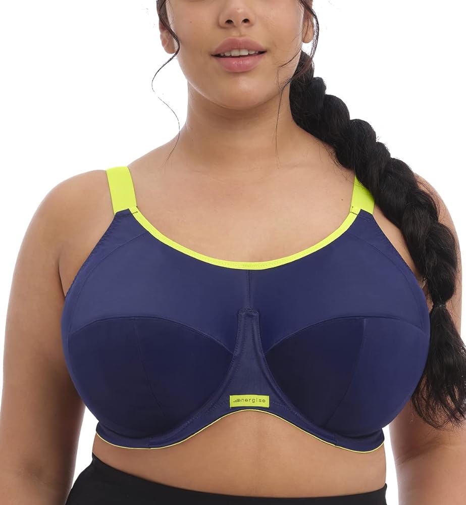 Elomi Energise J-Hook Underwire Sports Bra (8041),36HH,Navy