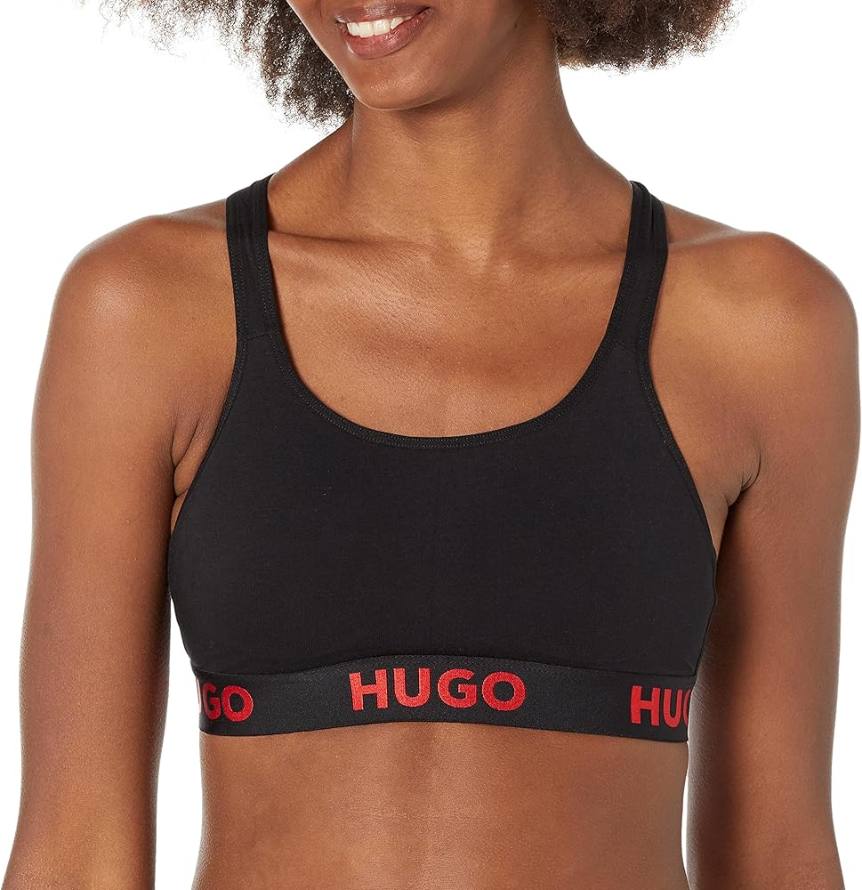 HUGO Women's Bold Logo Cotton Stretch Padded Bralette