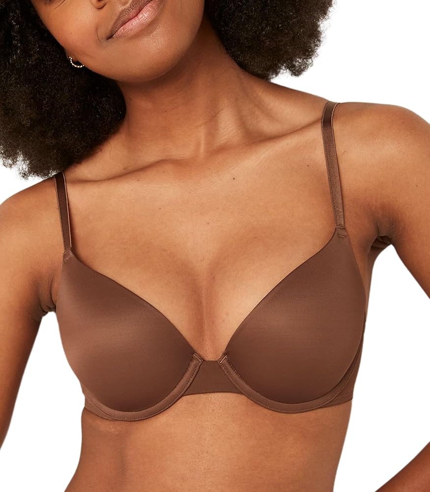 Victoria's Secret Pink Wear Everywhere Push Up Bra, Padded, Smoothing, Bras for Women, Brown (38DD)