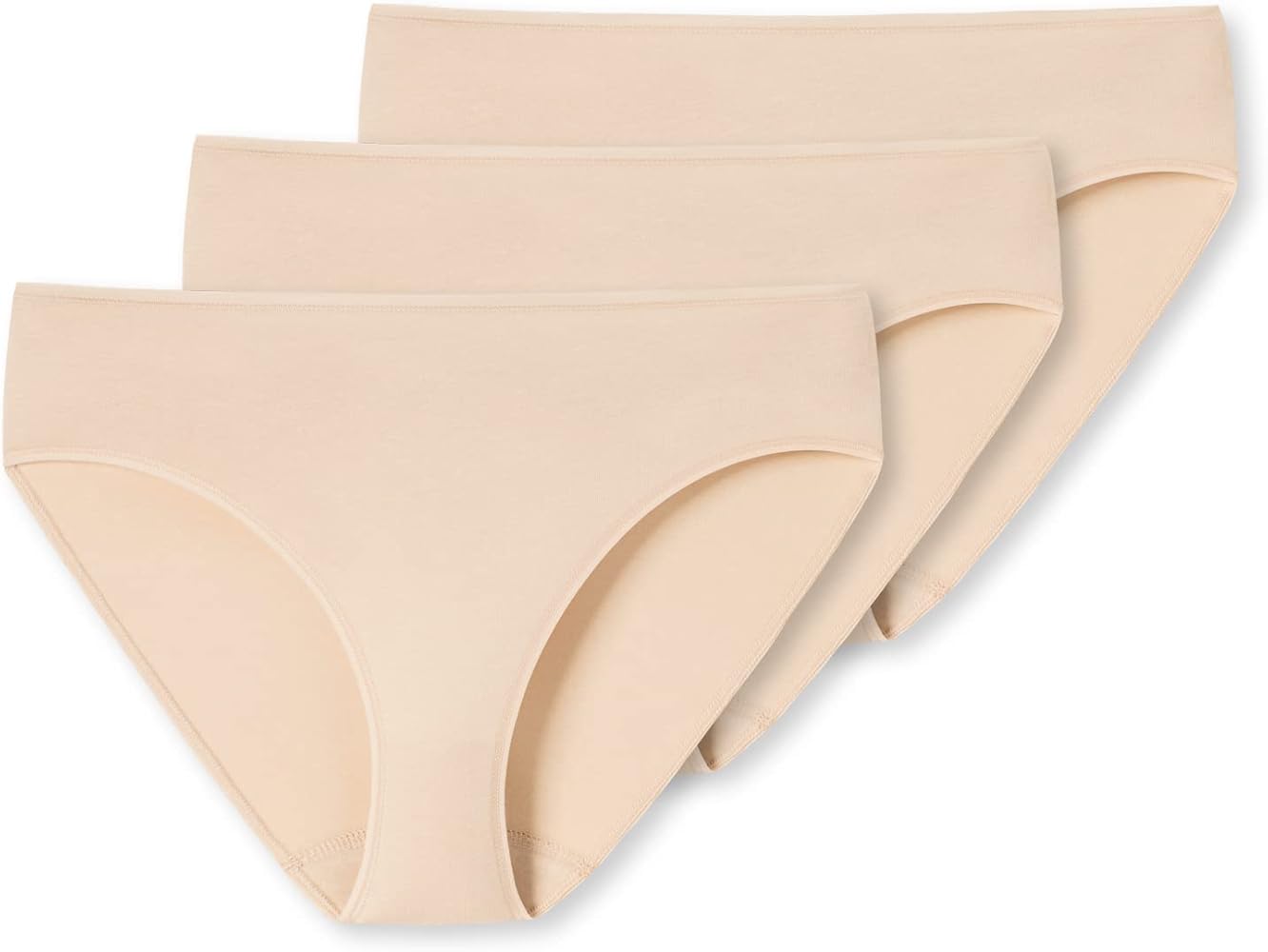 Schiesser Women's Briefs 3-Pack Cotton Essentials Basic Briefs 36-46 - Color Selection: Color: Nude | Size: X-Large