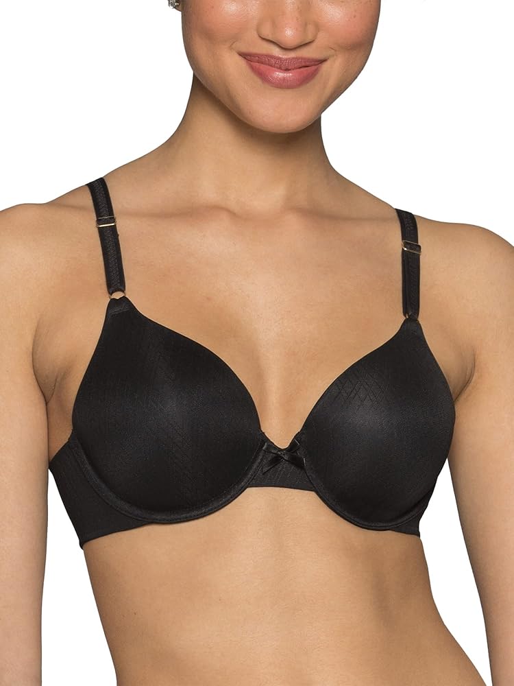 Vanity Fair Radiant Womens Back Smoothing Underwire Bra, 36D, Midnight Black