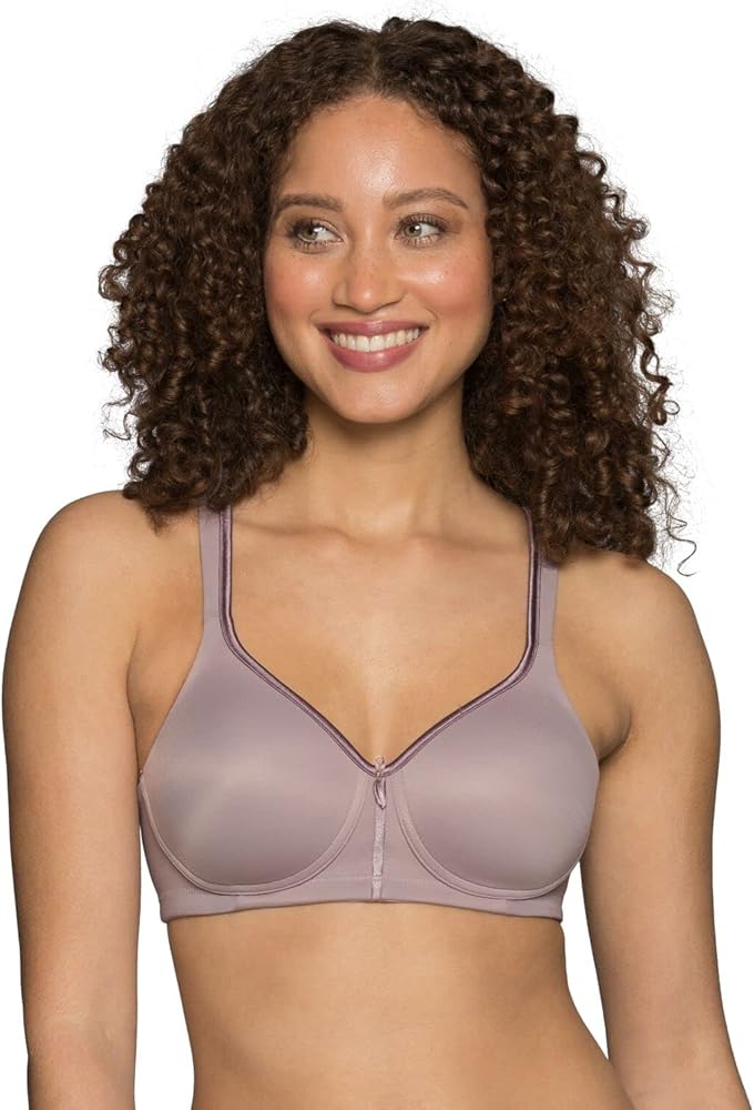 Vanity Fair Womens Body Caress Full Coverage Wirefree Bra, 38D, Lilac Chalk