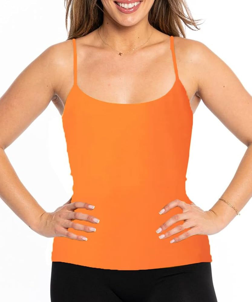 Full Seamless Stretch Camisole Tank Tops for Women - Spaghetti Strap Undershirt Cami One Size Fits Women XS-MD