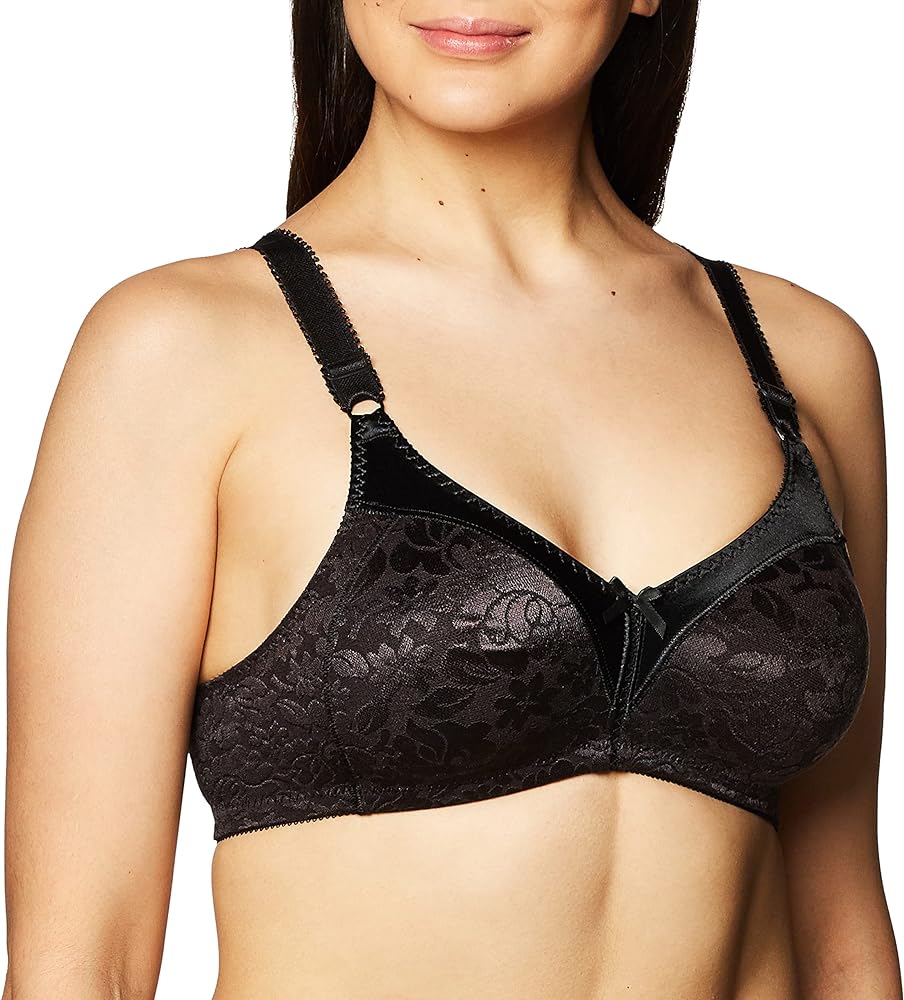 Bali Women's Double Support Spa Closure Wire-Free Bra, Black, 34D