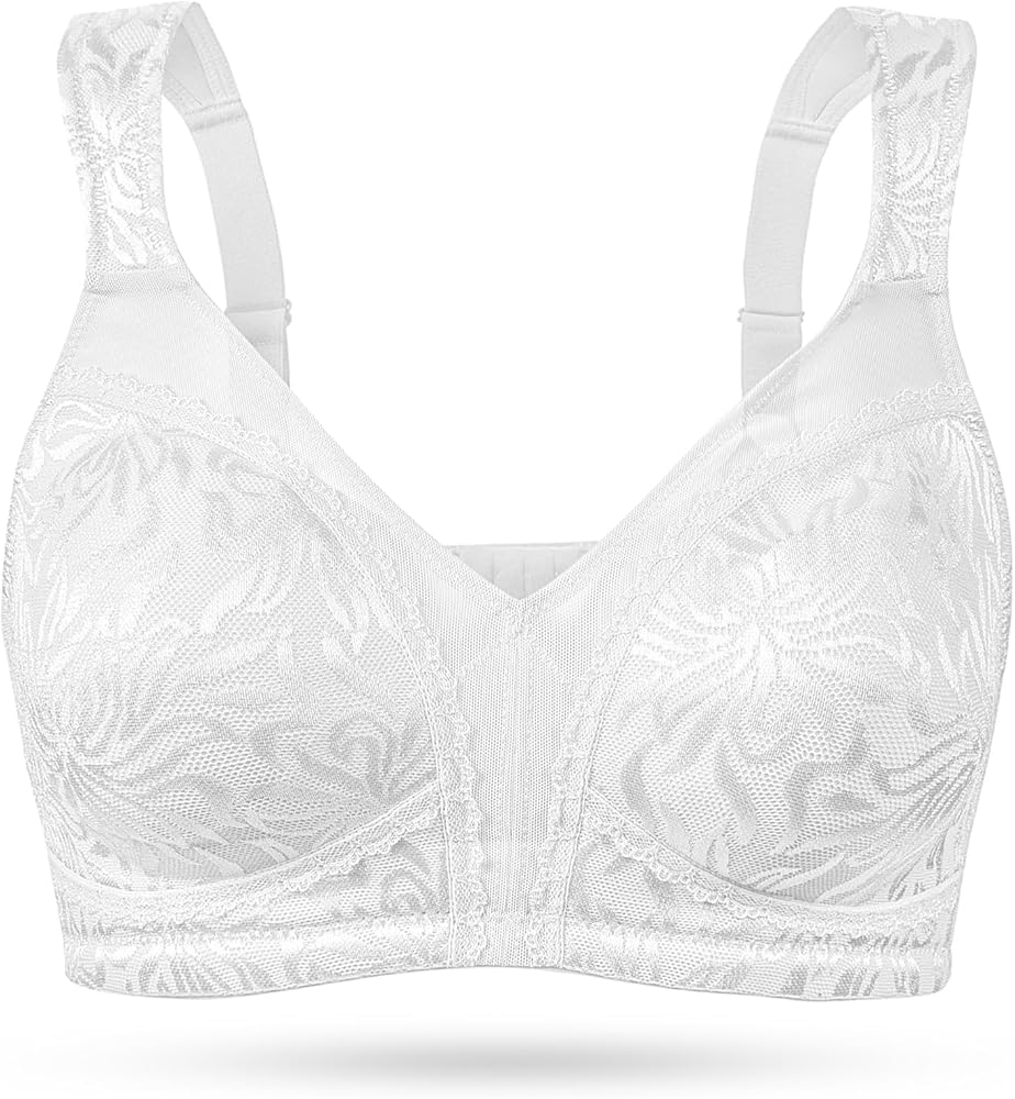 Wingslove Women's Full Coverage Non Padded Comfort Minimizer Wire-Free Bra Plus Size