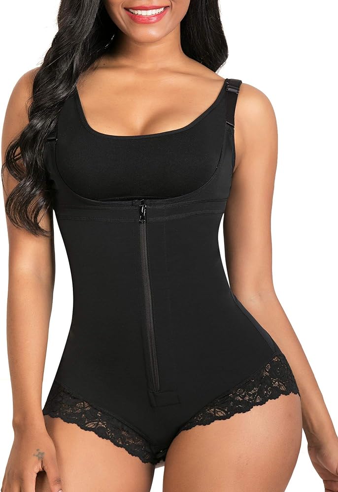 SHAPERX Shapewear for Women Tummy Control Fajas Colombianas Body Shaper Zipper Open Bust Bodysuit