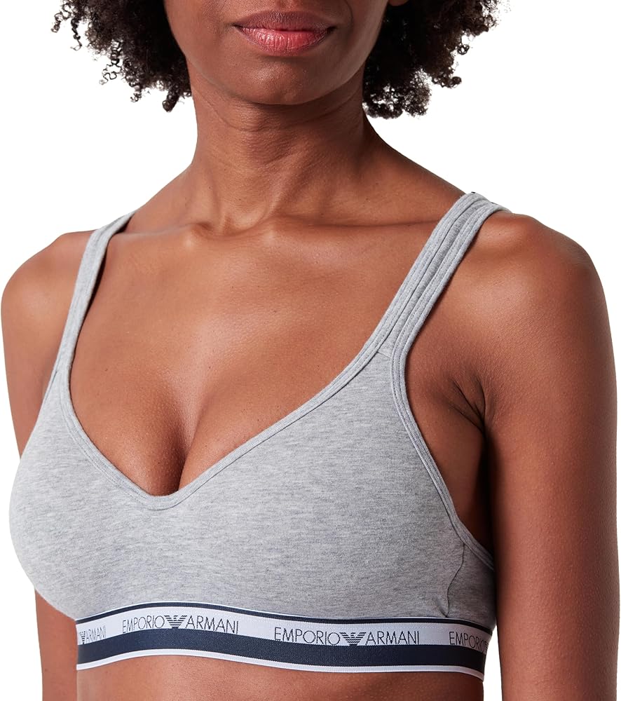 Emporio Armani Women's Stretch Cotton Logoband Padded Bralette