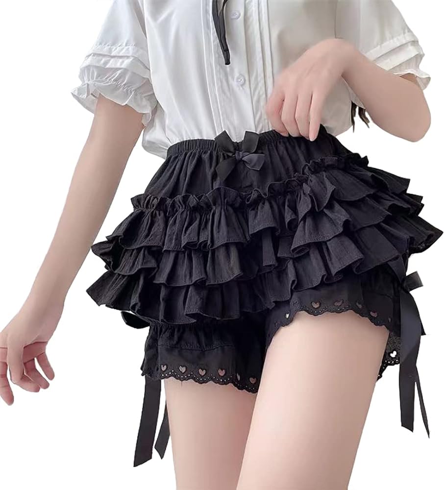 Womens Lolita Bloomers Plush Ruffles Pumpkin Pants Bottom Shorts