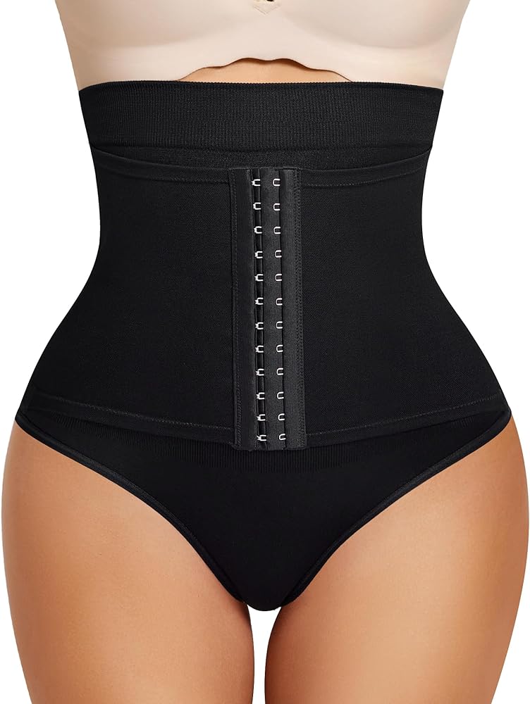 Nebility Thong Shapewear For Women Tummy Control High Waisted Butt Lifting Panties Body Shaper Underwear Slimming Girdle