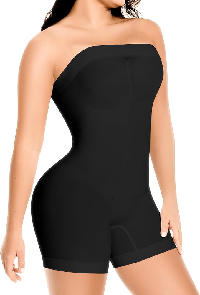 Strapless Shapewear Bodysuit for Women Tummy Control Full Body Shaper Snacthed Bodysuit Seamless Under Dresses