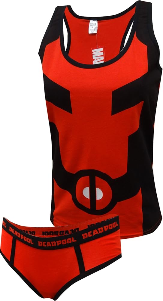 MJC Womens Marvel Comics Deadpool Tank & Hipster Panty Set