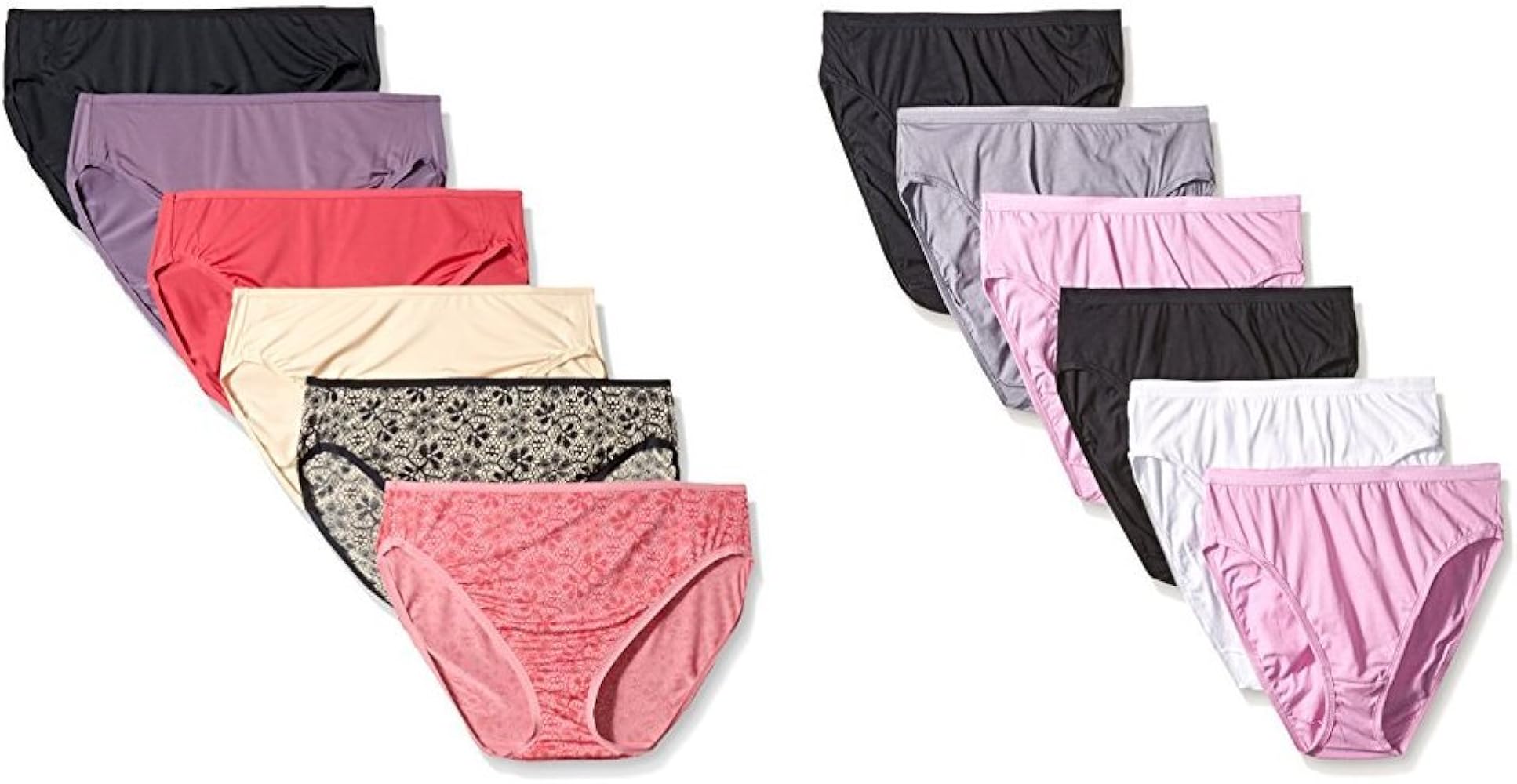 Fruit Of The Loom Women's 6 Pack Microfiber & 6 Pack Cotton Hi-cut Panties