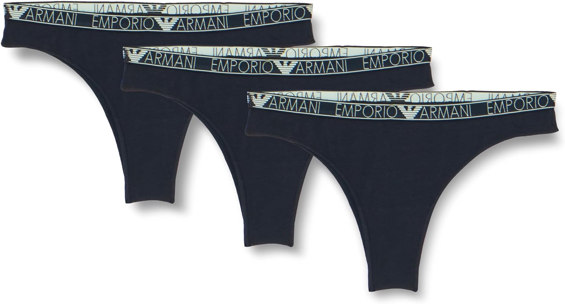 Emporio Armani Women's Stretch Cotton Studs Logoband 2-Pack Brazilian Brief