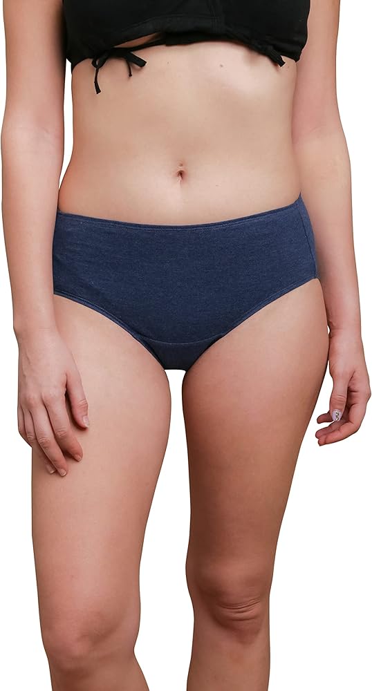 Cottonique Women's Latex-Free Waist Brief made from 100% Organic Cotton (2/pack | Melange Brown)