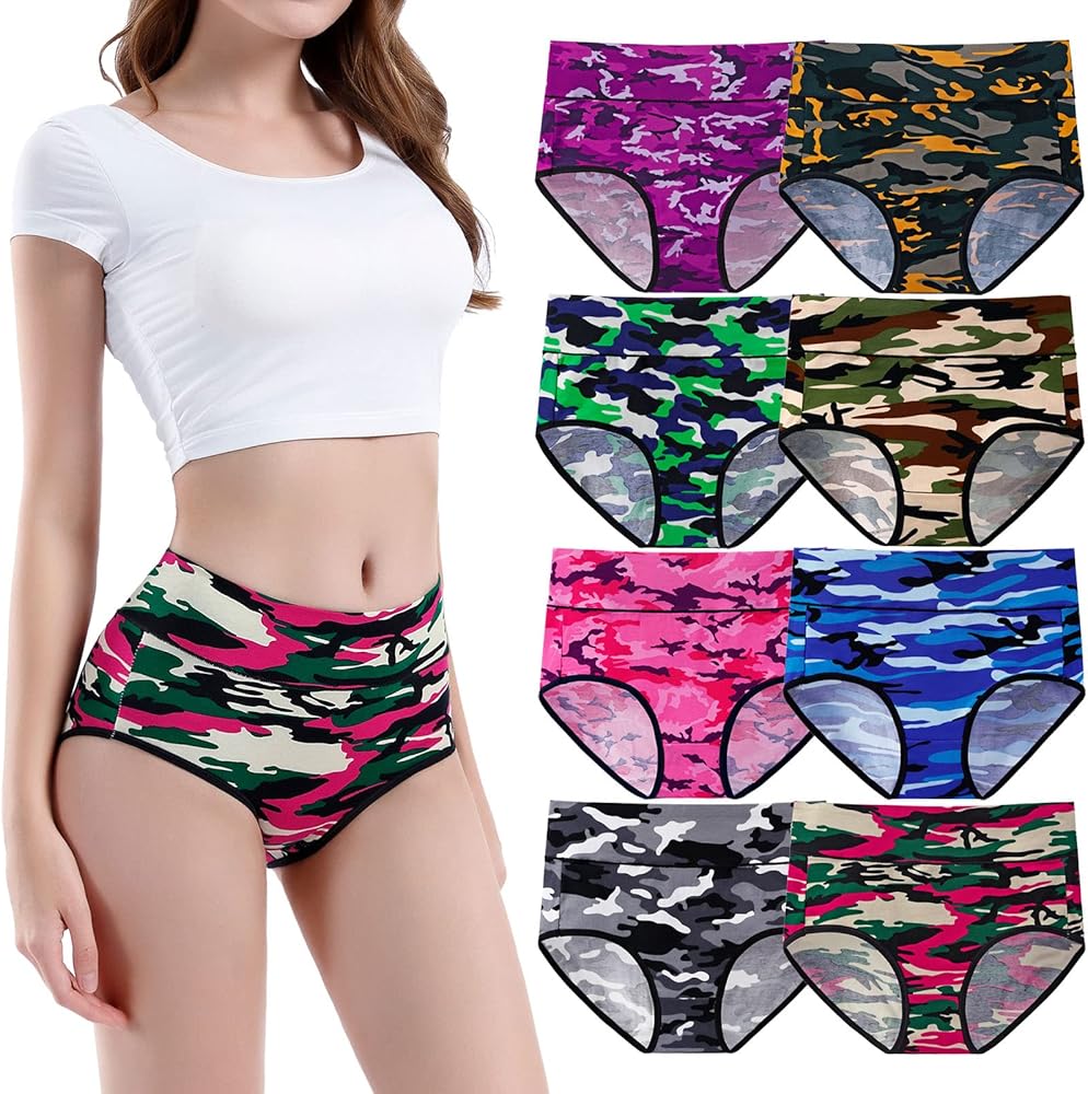 youlehe Women's Cotton Underwear Briefs High Waist Full Coverage Soft Breathable Panties