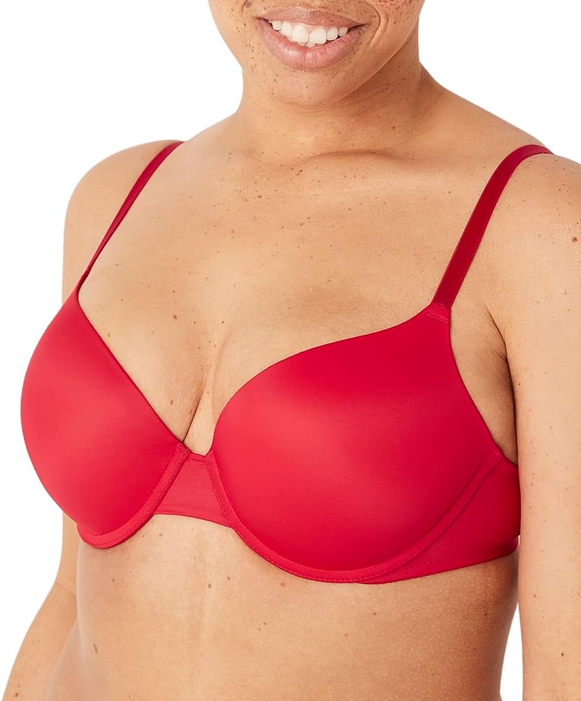 Victoria's Secret Pink Wear Everywhere Push Up Bra, Padded, Smoothing, Bras for Women, Red (32D)