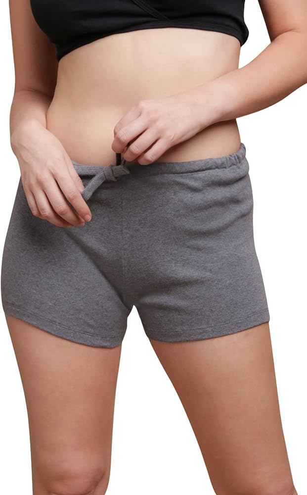 Cottonique Women's Hypoallergenic Drawstring Boxer Shorts Made from 100% Organic Cotton