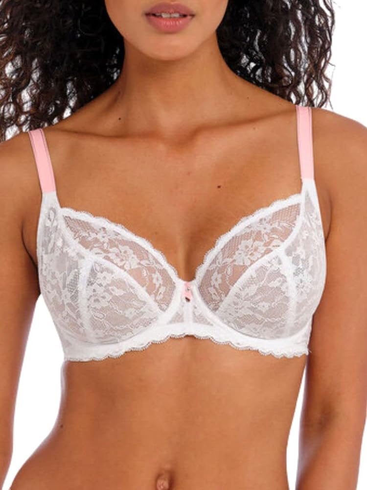 Freya Women's Offbeat Underwire Plunge Bra, White, 30FF