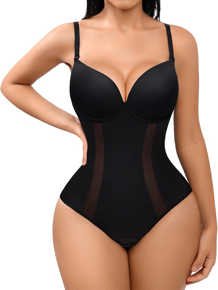 FeelinGirl Shapewear for Women Tummy Control Slimming Body Shaper Low Back Built-in Bra Fajas