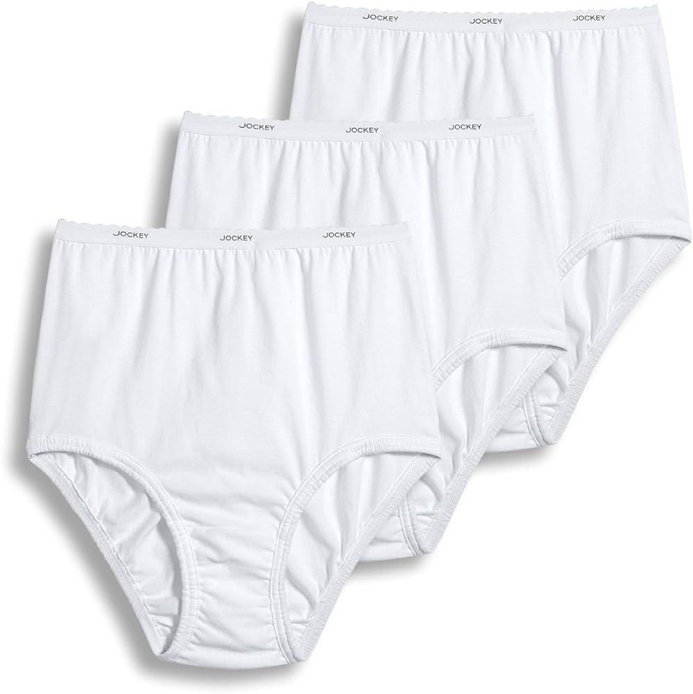 Jockey Women's Underwear Classic Brief - 3 Pack, White, 7