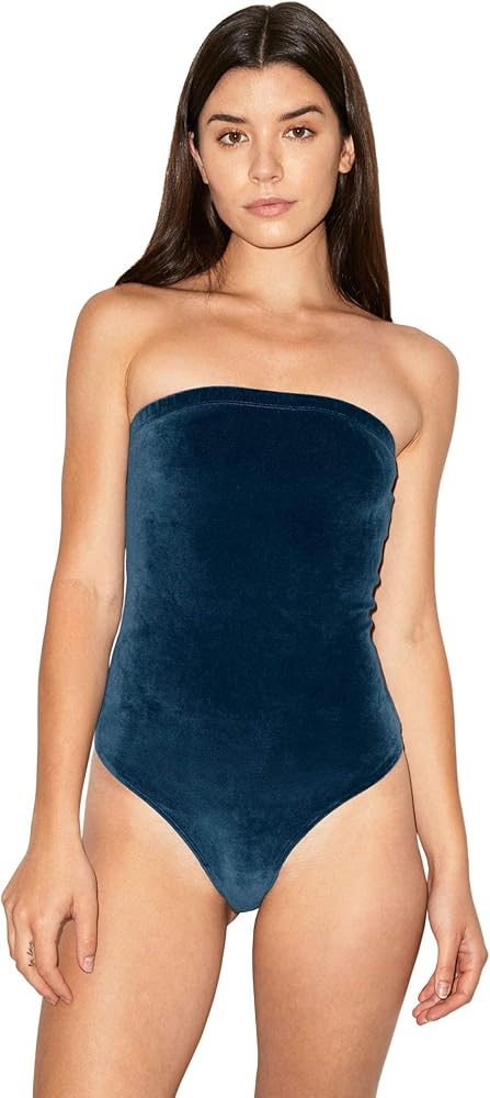 American Apparel Women's Stretch Velour Strapless Bodysuit