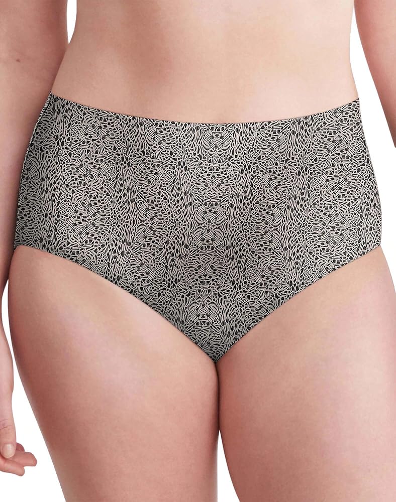 Bali Women's Comfort Revolution Easylite Brief Panty, DFEL61, Sandstorm Print Black, 9