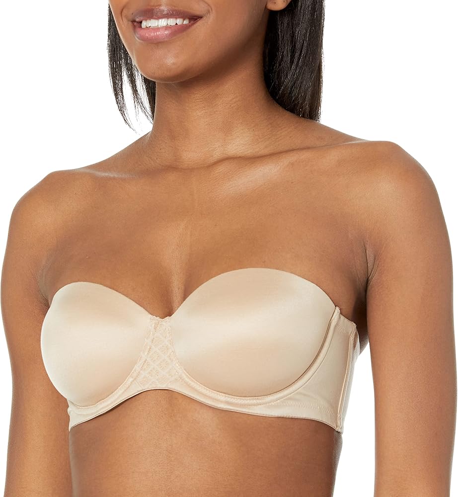 Bali Women's One Smooth U Strapless, Ultimate Stay in Place, 7-Way Multiway Underwire Bra, Full Coverage