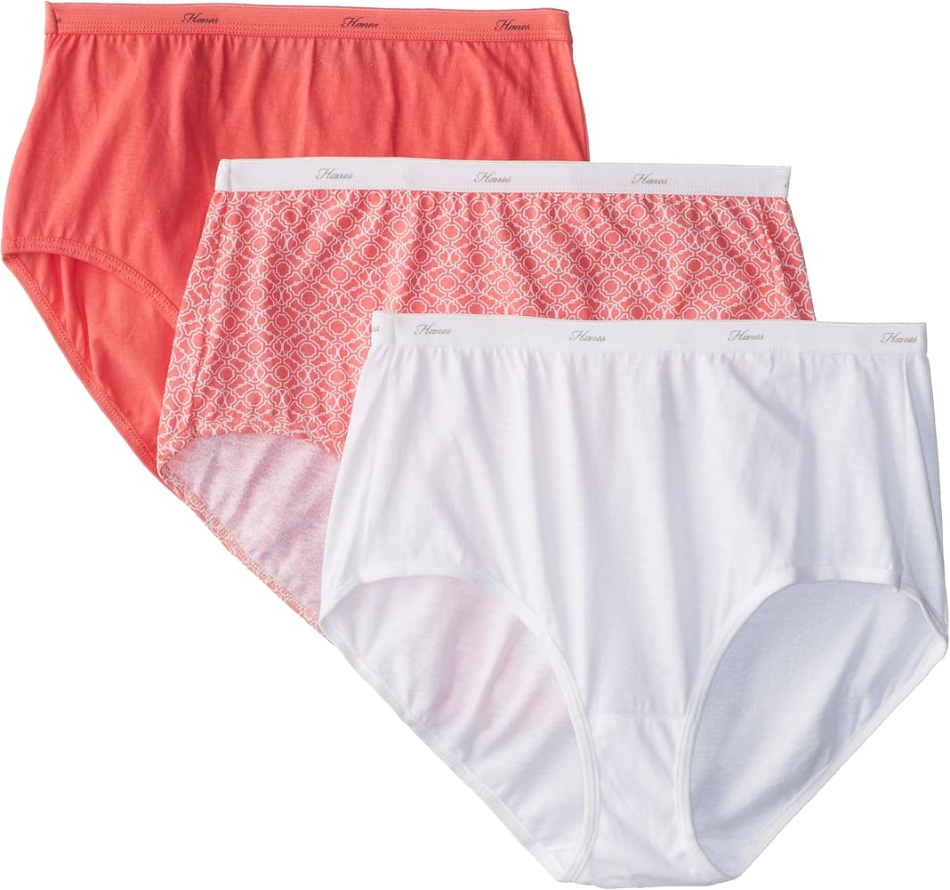 Hanes Women's Panties Pack, Classic Cotton Brief Underwear (Retired Options, Colors May Vary)