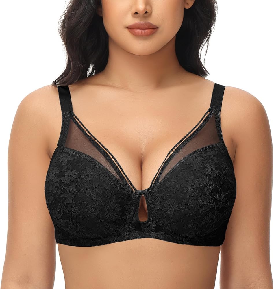 FallSweet Lace Push Up Bras for Women Underwire Padded Add one Cup Bra in Lace Sexy Brassiere