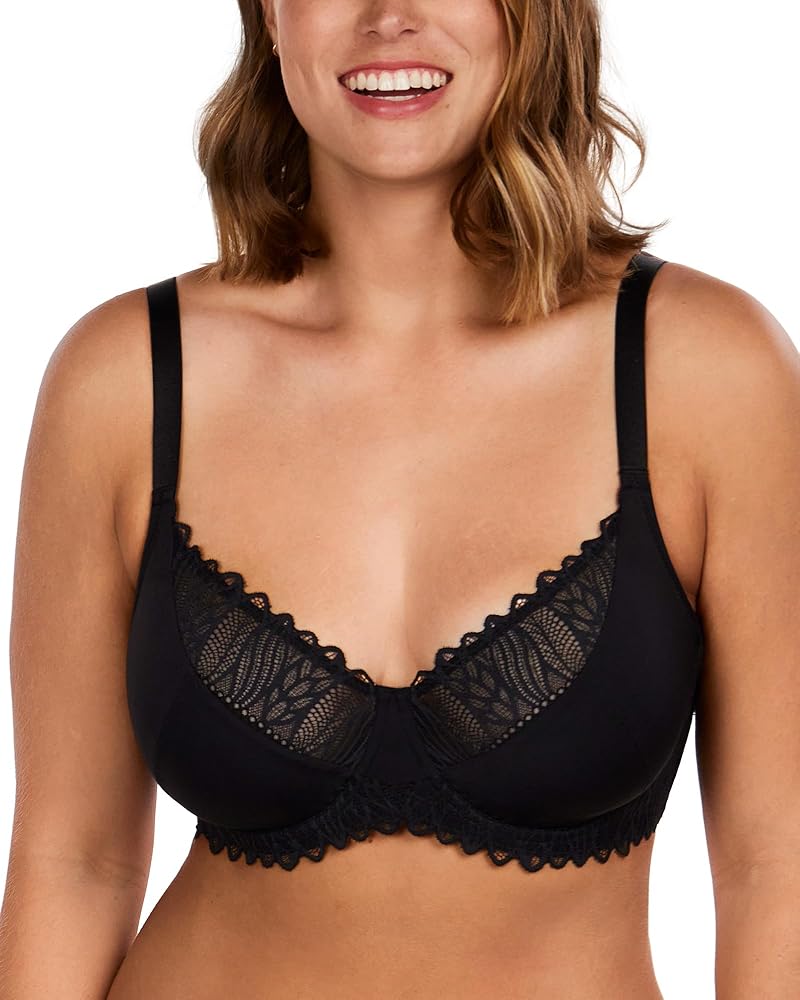 HSIA Minimizer Bra for Women - Plus Size Lace Bra Women's Full Coverage Unlined Underwire Bra for Heavy Breast