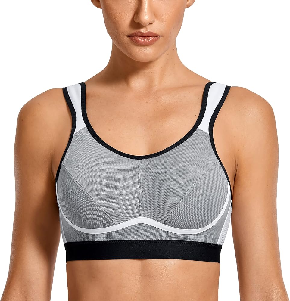 SYROKAN Women's Sports Bra Wireless Comfort High Impact Support Bounce Control Plus Size Workout Bra