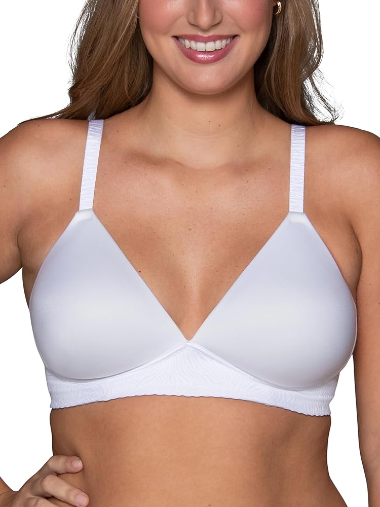 Vanity Fair Women's Effortless Wireless Bra, Buttery Soft Fabric & Lightweight Memory Foam Cups up to DD