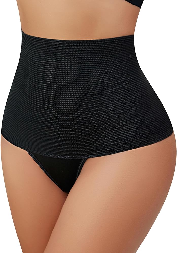 Avidlove Shapewear for Women Body Shaper Brief Underwear Firm Tummy Control Panty Mid Waist Shape Thongs Black S