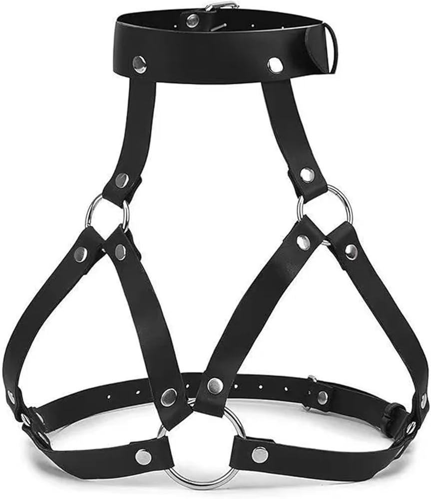 Leather Harness BDSM Bra Women Bondage Garter Belt Body Adjustable Strap Gothic Suspenders Nightclub Outfit Erotic Sex (Color : Chest Straps)