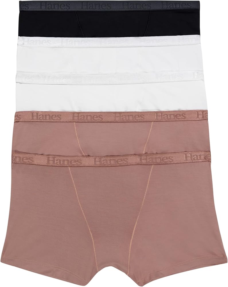 Hanes Womens Originals Ultra Supersoft Boxer Briefs, 5-Pack, Viscose From Bamboo Underwear