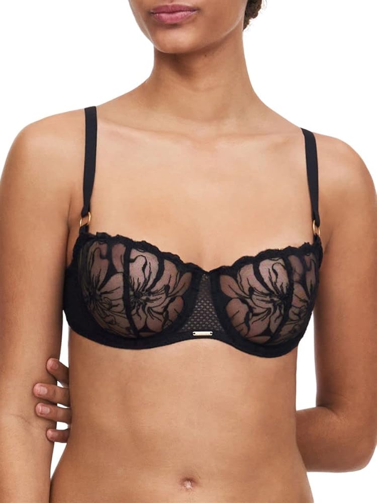 Chantelle Women's Fleur Demi Underwire Bra, 12M5, Black, 32F