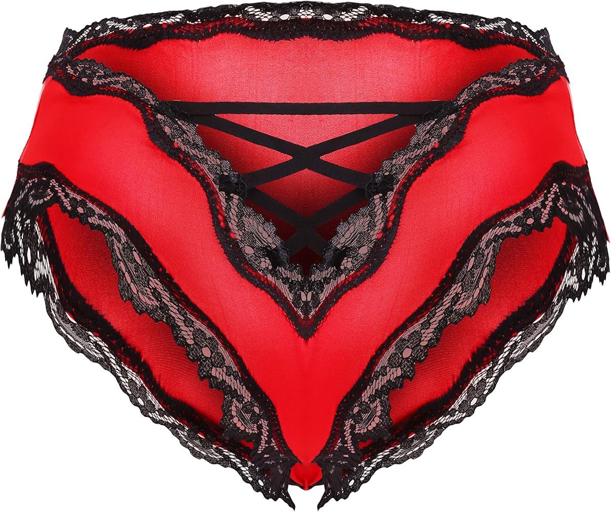 Confonze Sexy V-Back Criss Cross Panties Women Floral Lace Underwear Women's Lingerie Bandage Briefs