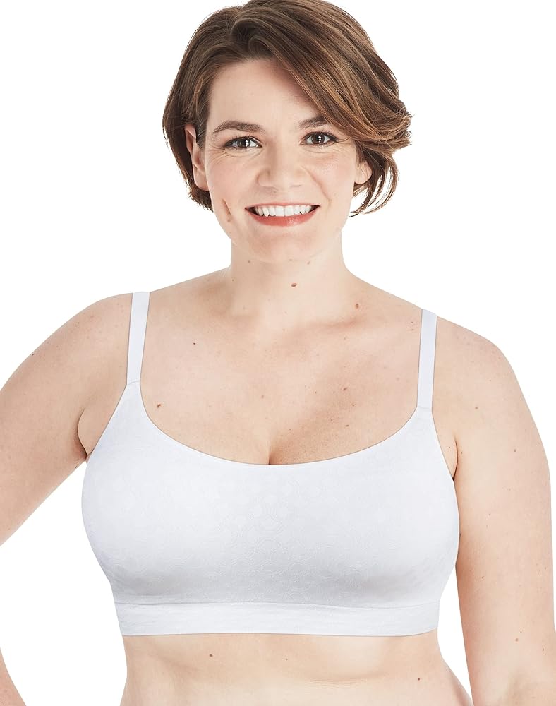 PLAYTEX Womens Secrets Seamless Comfort Flexes to Fit Wirefree Bra, XL, White