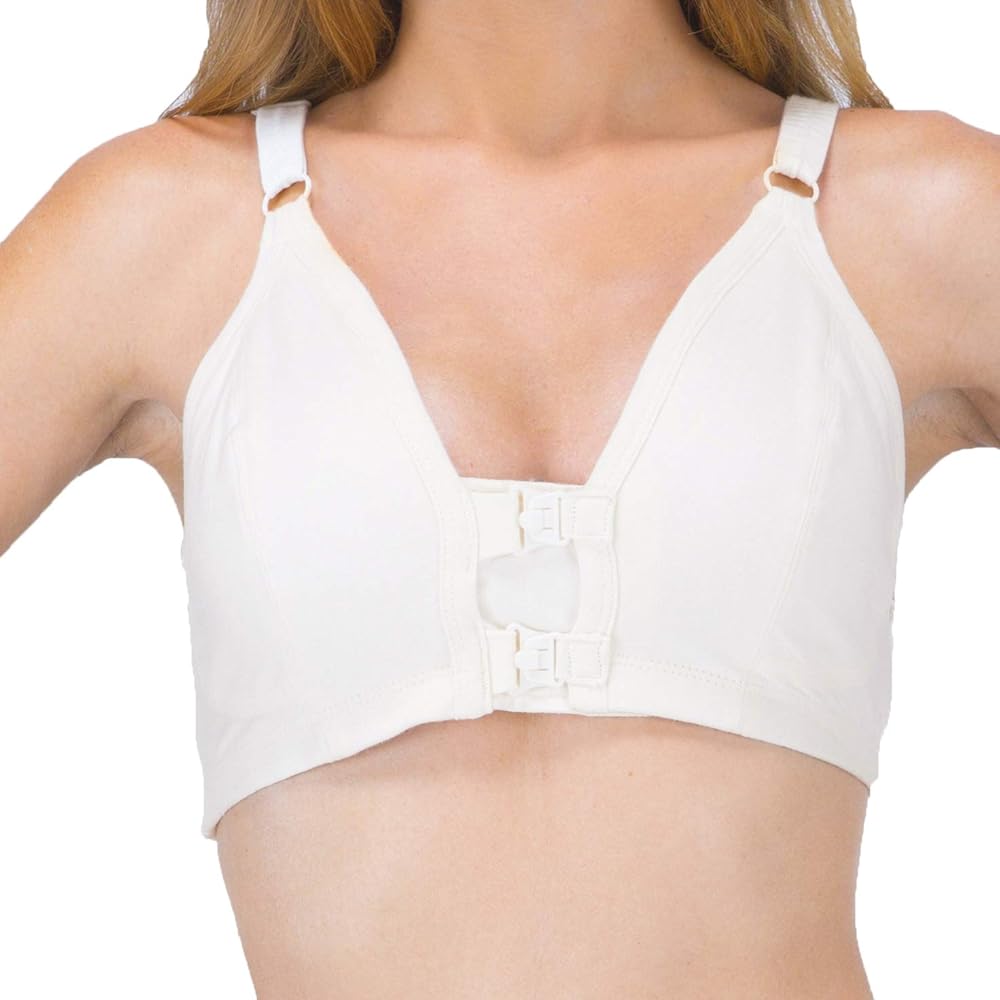 Women's Front Closure Support Bra Regular (38B, Ivory)