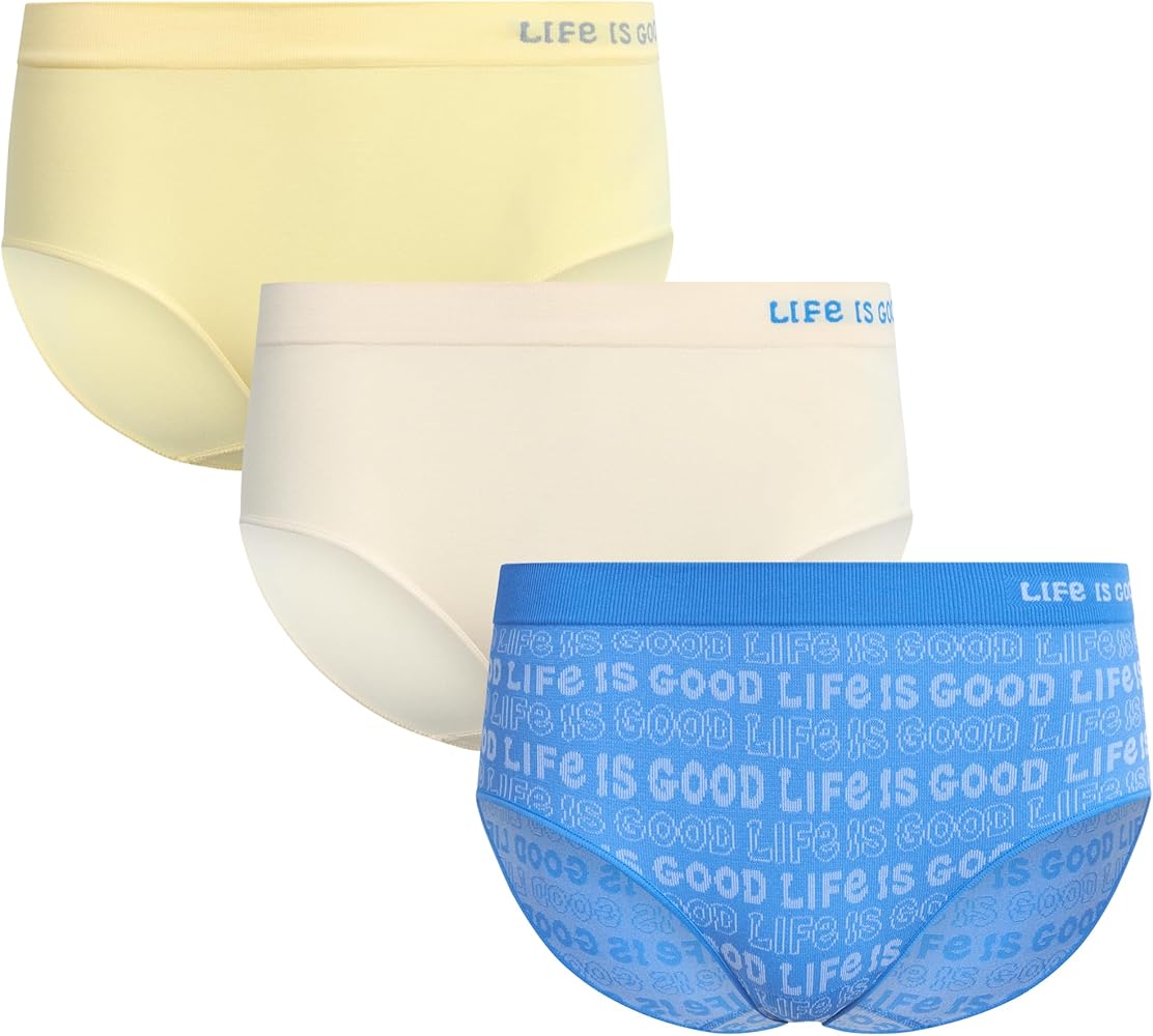 Life is Good Women's Hipster Briefs – 3 Pack Seamless Hipster Panties for Women - Ultrasoft Womens Underwear (S-XL)