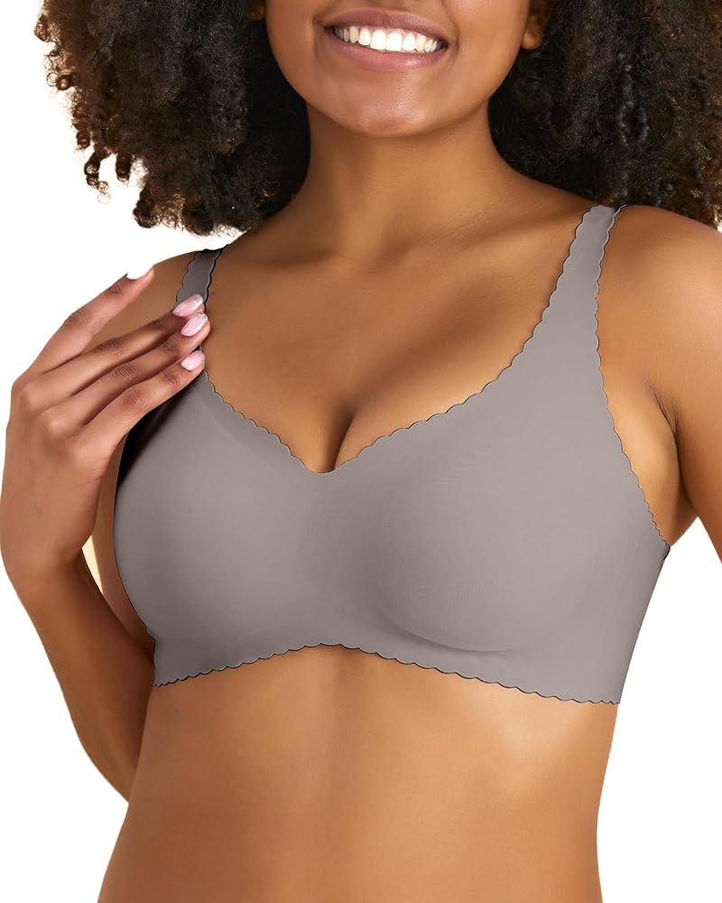 Niidor Seamless Bra for Women Wireless Bra Comfortable Everyday Bra Bralettes with Thin Soft Breathable Fabric Bra for Women