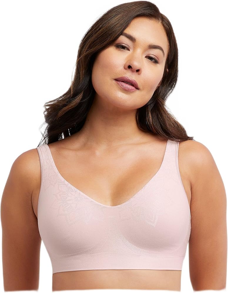 Bali Womens Comfort Revolution ComfortFlex Fit Wirefree Bra, L, Studio Pink Aztec