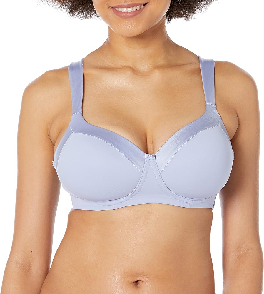 Playtex Women's Secrets Coverage Wireless, Balconette Wirefree Full-Figure T-Shirt Bra, Winter Lake, 38D