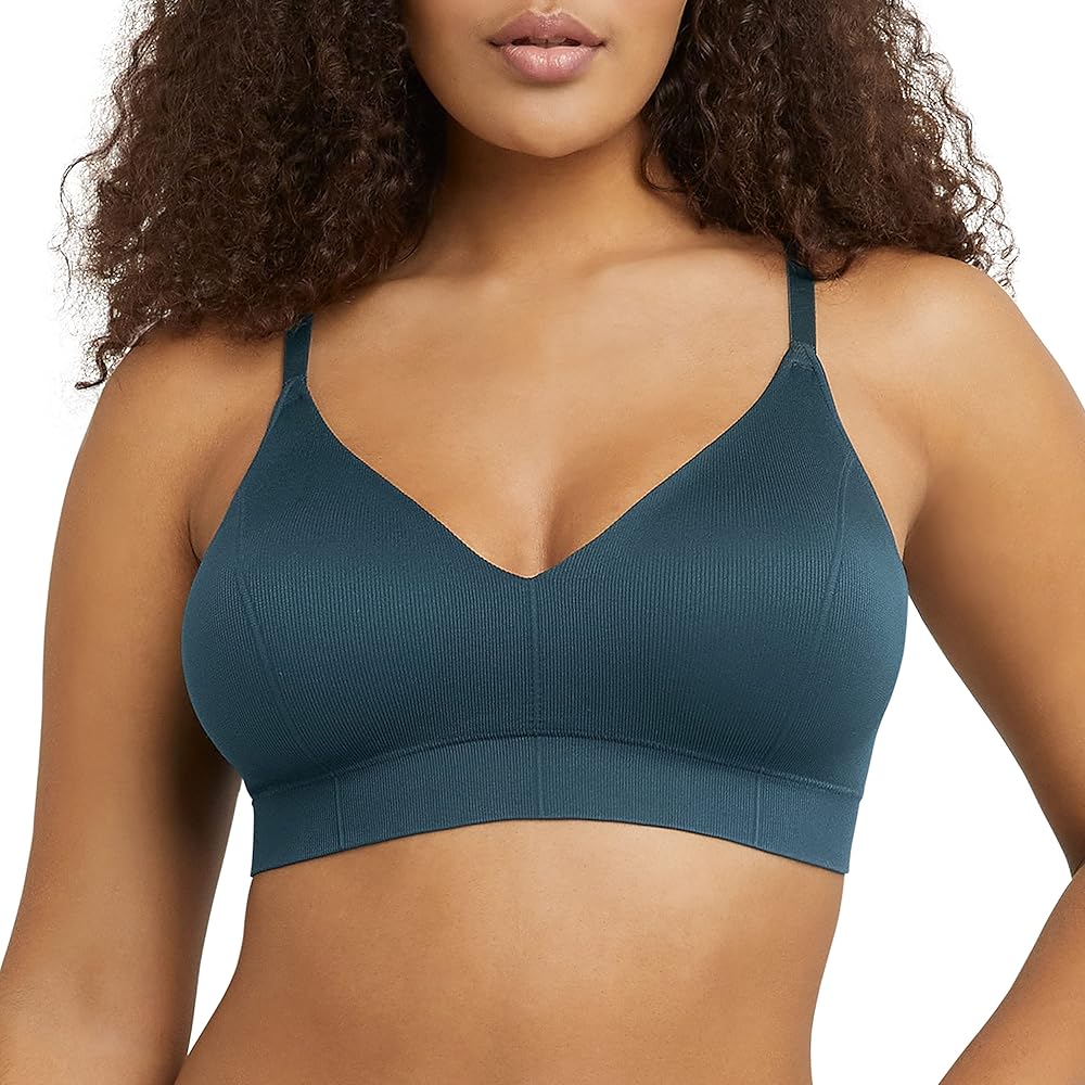 Maidenform Women's M Rib Seamless Bralette, Soft Wireless Pullover Bra, Convertible Straps