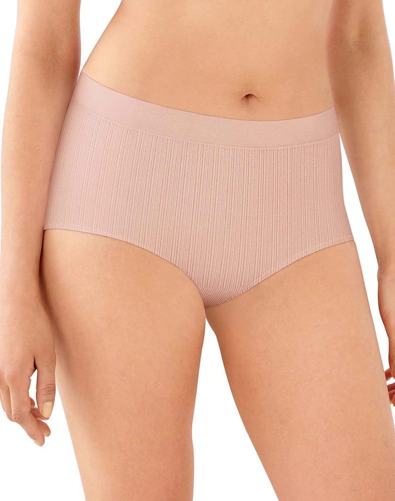 Bali Womens One Smooth U All Around Smoothing Brief, 8, Almond Rib