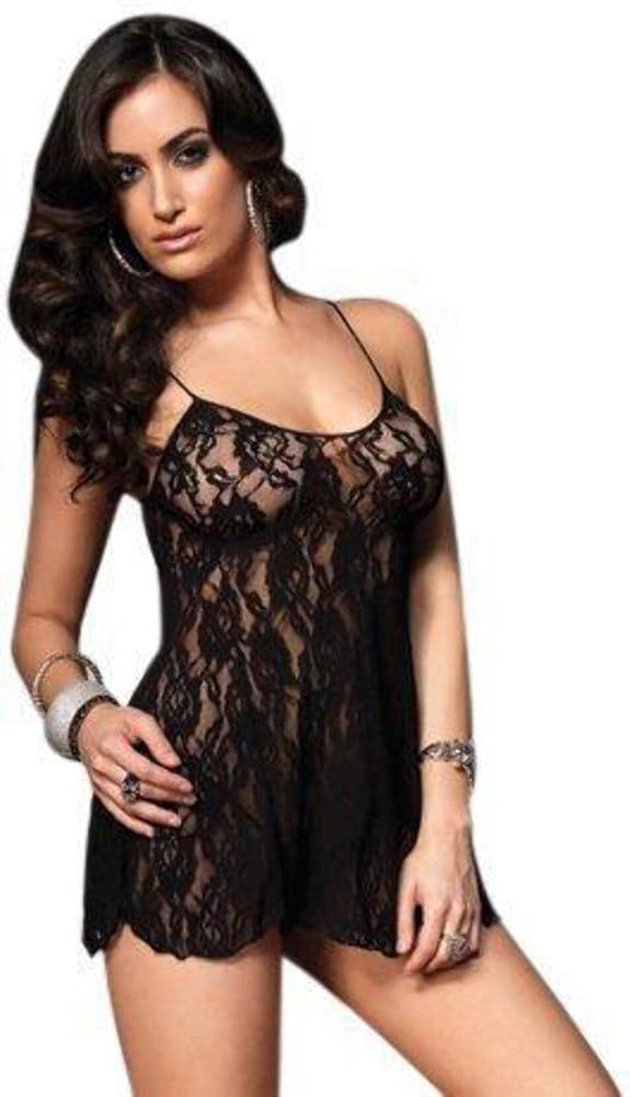 Leg Avenue Women's Lingerie Sexy Rose Lace Halter Chemise Top