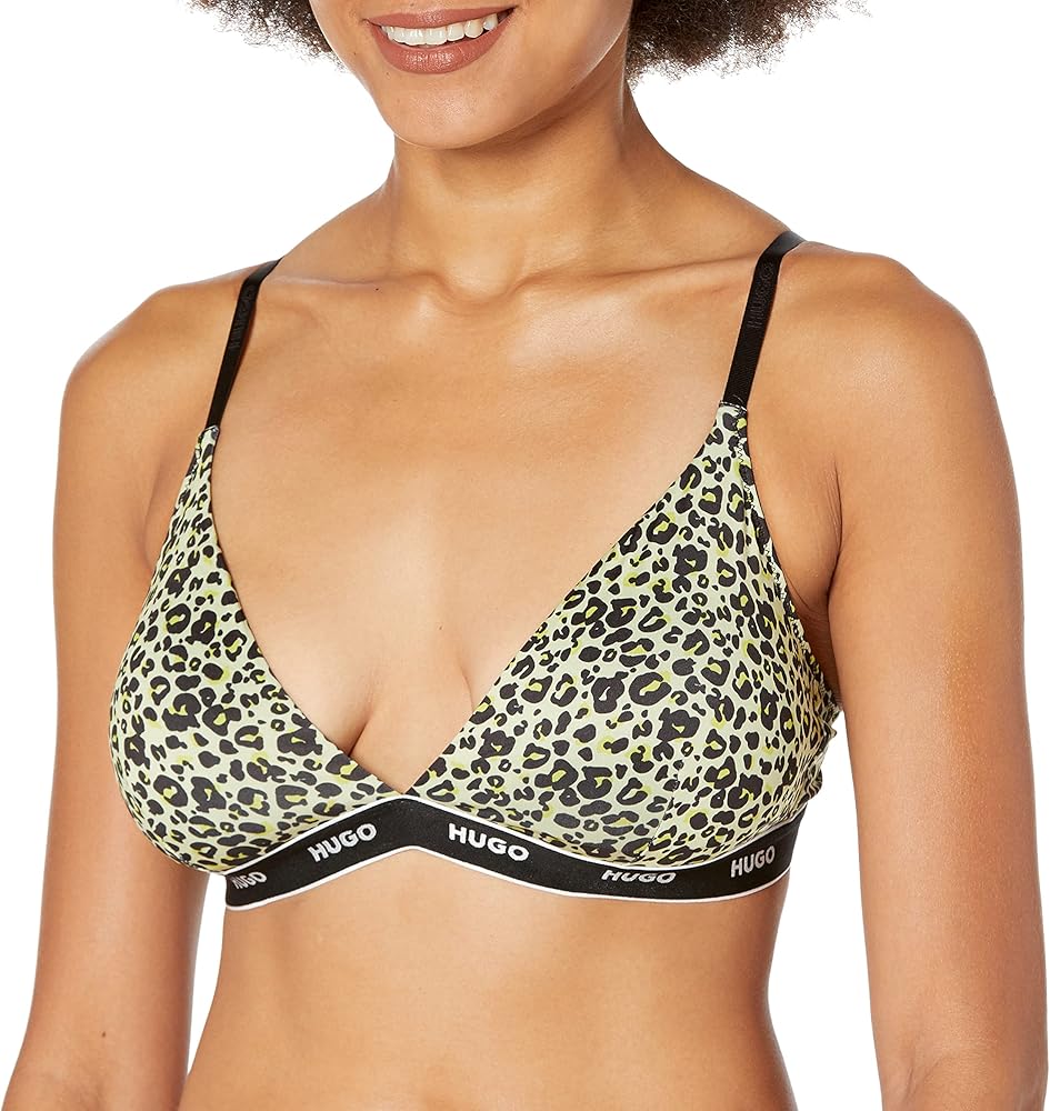 HUGO Women's Patterned Triangle Logo Band Bra