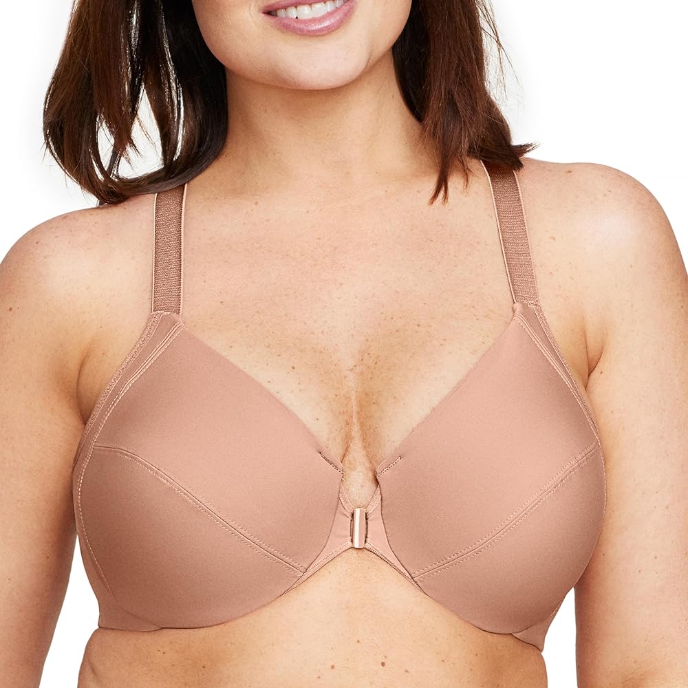 Glamorise Women's Plus Size Front-closure Wonderwire Bra Underwire #1247